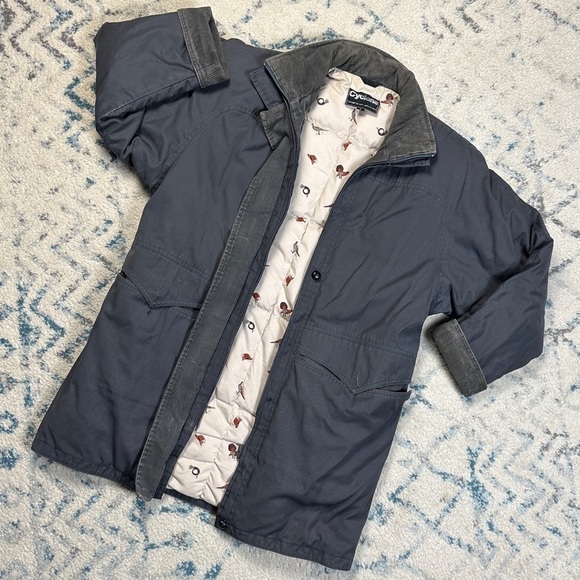 Vintage Jackets & Blazers - Cyclone Vintage Coat | Down/Feather filling | Quilted |  Size 6 | Dark Grey